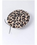 Berets Fashion Lady Leopard Print Beret Hat Wool Warm Plain Beanie Hat Cap - Beige-thick - CO192UWGGI8 $21.27