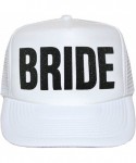 Baseball Caps Bride Trucker Hat - White and Black Glitter - C918256RUL8 $24.08