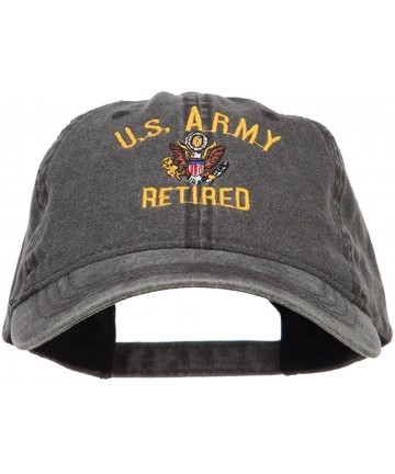 Baseball Caps US Army Retired Military Embroidered Washed Cap - Black - CA185ODNXR4 $48.67