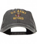 Baseball Caps US Army Retired Military Embroidered Washed Cap - Black - CA185ODNXR4 $32.27