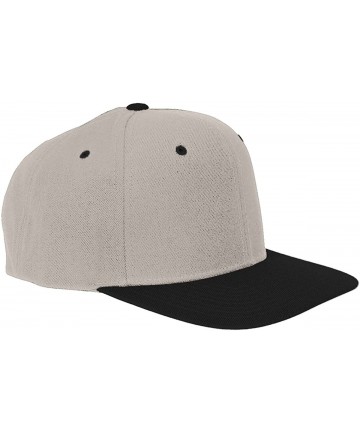 Baseball Caps Flexfit 6 Panel Premium Classic Snapback Hat Cap - Natural/Black - CM12D6KDA4T $16.72