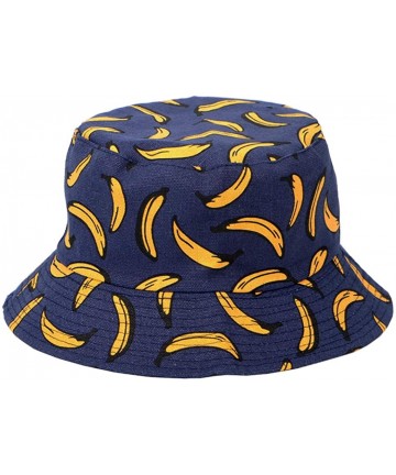 Bucket Hats Banana Bucket Hat Packable - Fisherman Cap Cotton - Navy - CI18RO74ZRU $29.67