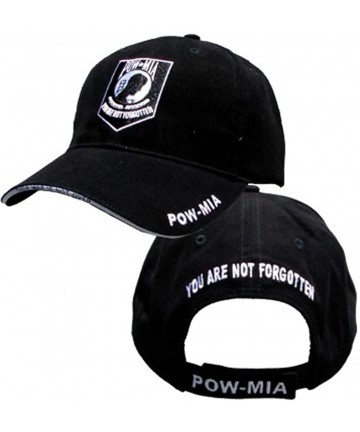 Baseball Caps POW-MIA Logo with Text Cap- Black - CM116P157LH $29.93