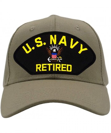 Baseball Caps US Navy Retired Hat/Ballcap Adjustable One Size Fits Most - Tan/Khaki - CY18IIH3OXK $30.55