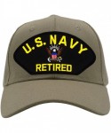 Baseball Caps US Navy Retired Hat/Ballcap Adjustable One Size Fits Most - Tan/Khaki - CY18IIH3OXK $30.55