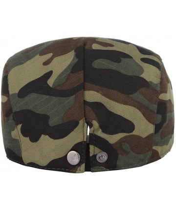 Newsboy Caps Men Camouflage Newsboy Hat Beret Ivy Cap Flat Gatsby Cap Lightweight Driving Hats - Green Army - CA18QG0TLO5 $12.33