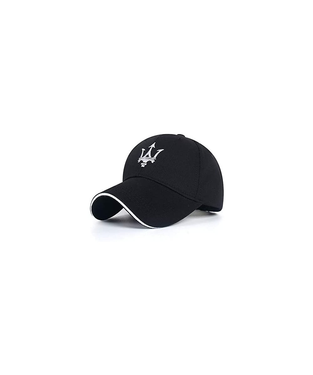 Baseball Caps Car Sales Maserati Embroidered Logo Adjustable Baseball Hat Caps for Men and Women - Black - C018YMGWDGX $21.53