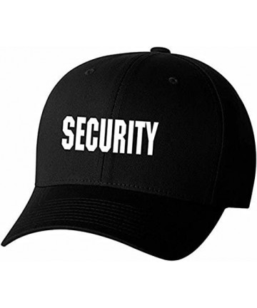 Baseball Caps Security Flexfit Cap with Front & Back Embroidery Black - CH11MJ6E95R $31.78