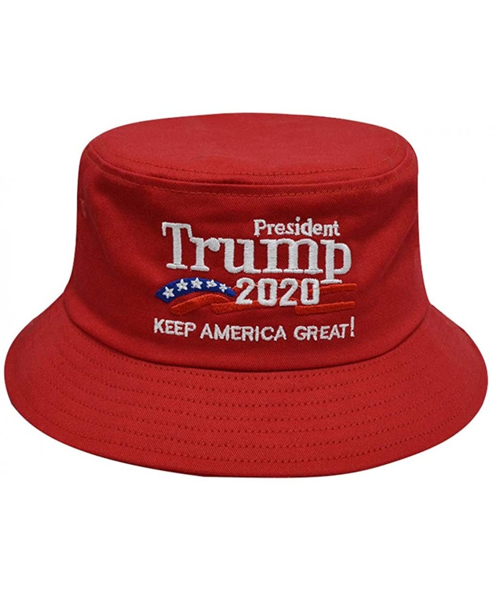Baseball Caps Trump 2020 Hat & Flag Keep America Great Campaign Embroidered/Printed Signature USA Baseball Cap - Bucket Red -...
