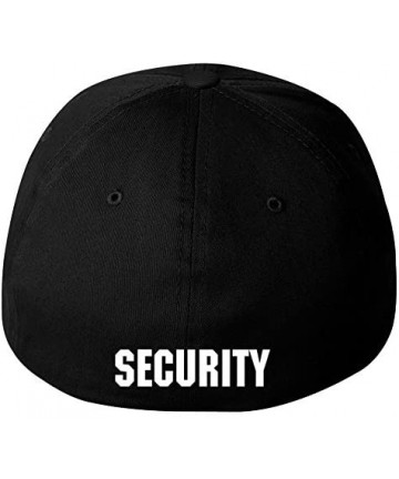 Baseball Caps Security Flexfit Cap with Front & Back Embroidery Black - CH11MJ6E95R $31.78