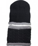 Skullies & Beanies Mens Slouchy Beanie Knit Winter hat Neck Warmer Scarf Set - Black - CK185QE868C $26.08