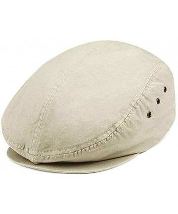 Newsboy Caps Washed Canvas Ivy Cap - Stone - CW185527D9R $13.95