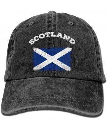 Baseball Caps Men&Women Adjustable Yarn-Dyed Denim Baseball Caps Scotland Flag Hiphop Cap - Black - C818K2Q4ZWI $13.91