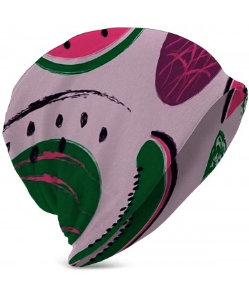Skullies & Beanies Skull Cap Men & Women Abstract Colorful Slices of Watermelon Brush Grunge Fruit - Color1 - CW18A2QX3DW $19.72