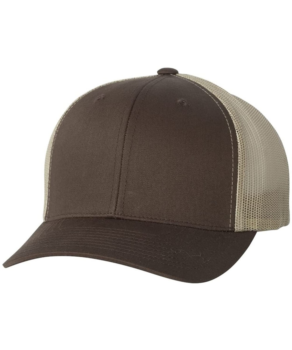 Baseball Caps Flexfit Retro Trucker Hat - Brown/Khaki - C712CLXLL2B $12.23