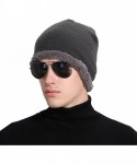 Skullies & Beanies Thick Twist Knit Beanie- Winter Warm Long Beanie Caps with Lining - Grey - C6188O82K44 $14.96
