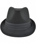Fedoras Unisex Classic Solid Color Felt Fedora Hat with Black Band - Black - CQ12CFYPGIV $14.27