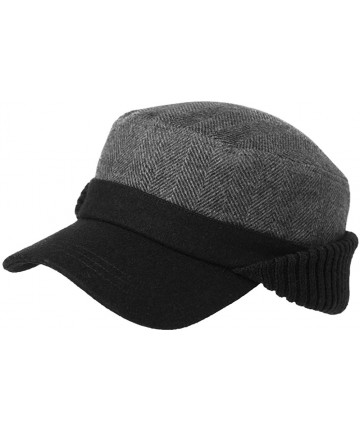Baseball Caps Wool/Cotton/Denim Baseball Cap Men Hunting Dad Hats Sports Earflap Unisex - 89078_black - C7186REH0LI $21.82