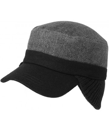 Baseball Caps Wool/Cotton/Denim Baseball Cap Men Hunting Dad Hats Sports Earflap Unisex - 89078_black - C7186REH0LI $21.82