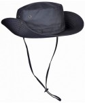 Bucket Hats Solid Color Bucket Hat- Sun Protection Outdoor Fishing Garden Boonie Cap - Black - CZ18OX9643Q $15.28