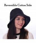 Bucket Hats Rain Hat 2-in-1 Reversible Cloche Rain Bucket Hats Packable - Navy Blue-style B - CR18IAR06R3 $16.22