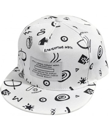 Baseball Caps Caps- Unisex Cool Hip Hop Snapback Hat Adjustable Baseball Cap - White 1 - CR12GIPG461 $13.69