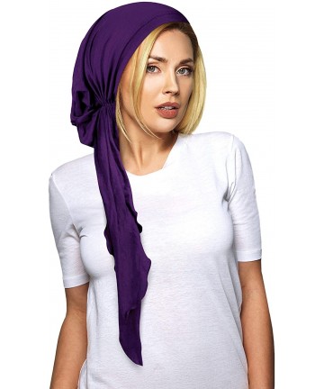 Headbands Pre-Tied Headscarf Versatile Long Ties Bandana Tichel Headwear Turban Wrap Soft Cotton - C818ANZT4K8 $44.14
