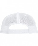 Baseball Caps SNAP Cotton Twill Round Flat Visor 6 Panel Mesh Back Trucker Snapback - White - CI180D5SU0W $16.40