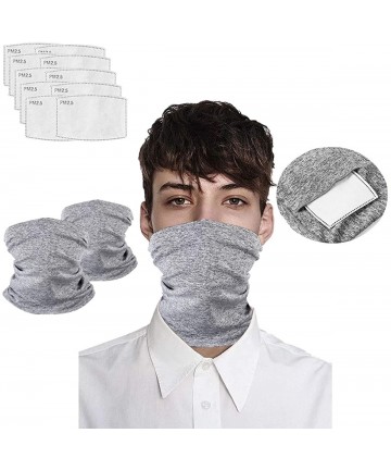 Balaclavas 2 Pcs Scarf Bandanas Neck Gaiter with 10 PcsSafety Carbon Filters for Men and Women - Gray - C11982HZQGG $22.40
