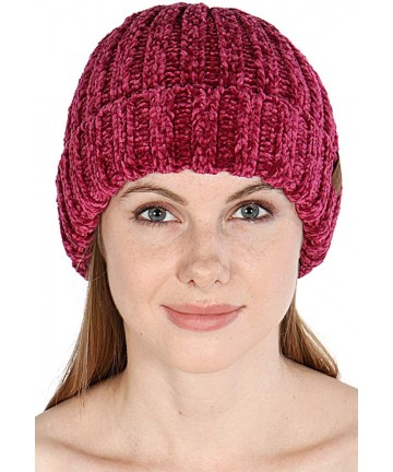 Skullies & Beanies Hand Knit Beanie Cap for Women- Soft Handmade Handknit Thick Cable Hat - H.pink 15 - CM18QSAONLO $18.29