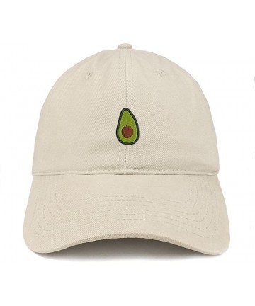 Baseball Caps Avocado Embroidered Low Profile Cotton Cap Dad Hat - Stone - CO12N9RDU4H $26.22