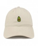 Baseball Caps Avocado Embroidered Low Profile Cotton Cap Dad Hat - Stone - CO12N9RDU4H $26.22