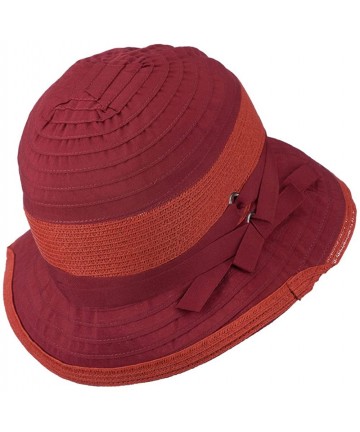 Bucket Hats UPF 50+ Women's Bucket Shaped Hat - Red Orange W12S50E - CS11D3H6WQF $60.10