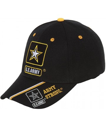 Baseball Caps Military Army Star w/Army Strong Adjustable Hat - Black - CC11GCTDWP5 $23.86