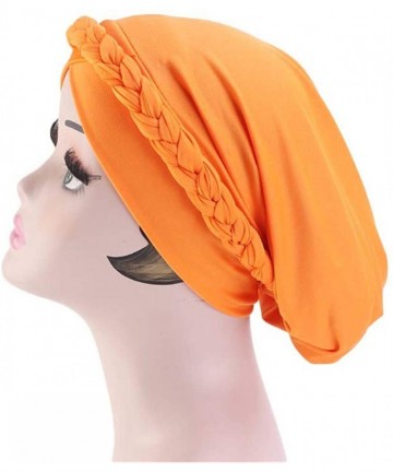 Skullies & Beanies Chemo Cancer Turbans Cap Twisted Braid Hair Cover Wrap Turban Headwear for Women - Single Braid a Gray - C...