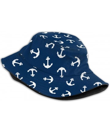 Bucket Hats Women's Summer Bucket Hat Outdoor Sun UV Protection Casual Fishing Cap - Anchor - CV1944N0SWW $21.11