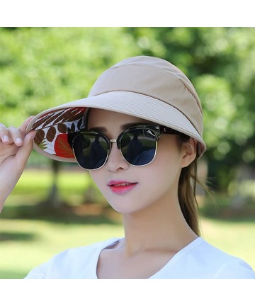 Sun Hats Wide Brim Summer Folding Hat UV Protection Sun Cap Beach Hat for Women - Khaki - C1184EAIOC3 $13.89