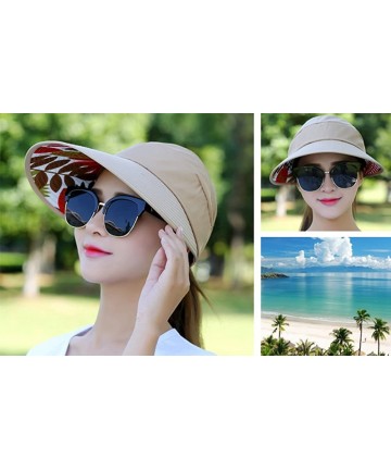 Sun Hats Wide Brim Summer Folding Hat UV Protection Sun Cap Beach Hat for Women - Khaki - C1184EAIOC3 $13.89