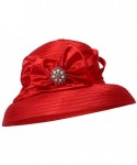Sun Hats Lady Church Kentucky Derby Sun Hat Wedding Tea Party Dress Bowler Hat - Red - CH194KUOATO $28.57