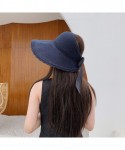 Sun Hats Sun Hats for Women with UV Protection- Wide Brim Large Sun Visor Hats- Foldable Sun Hats with Ponytail - CK18THCY9ZW...