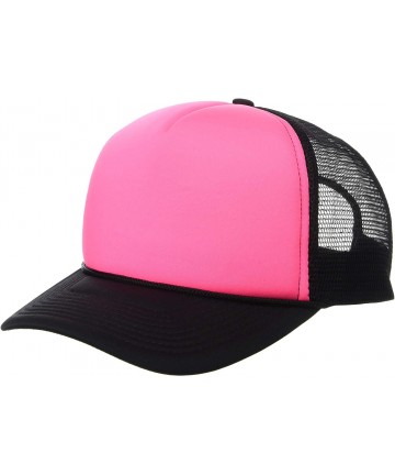 Baseball Caps Two Tone Neon Trucker Cap - Pink - CM1109SNBU1 $12.36