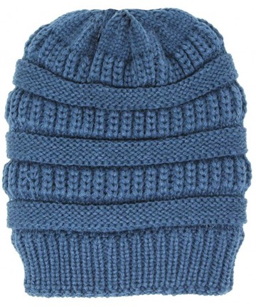 Skullies & Beanies Me Plus Winter Fleece Lined Soft Warm Cable Knitted Beanie Hat for Women & Men - Teal - CK18KIMXX8U $10.40