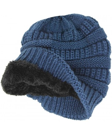 Skullies & Beanies Me Plus Winter Fleece Lined Soft Warm Cable Knitted Beanie Hat for Women & Men - Teal - CK18KIMXX8U $10.40