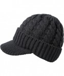 Skullies & Beanies Womens Winter Beanie Hat Warm Knitted Slouchy Wool Hats Cap with Visor - B-dark Gray - CY18H84ZKMK $14.20