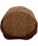 Newsboy Caps 100% Wool Herringbone Winter Ivy Cabbie Hat w/Fleece Earflaps - Driving Hat - Ive3005brown - CT18LHOYUA2 $32.78