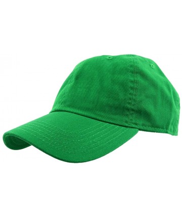 Baseball Caps Baseball Caps Dad Hats 100% Cotton Polo Style Plain Blank Adjustable Size - Kelly Green - CU18EZ3MHEQ $11.91