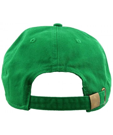Baseball Caps Baseball Caps Dad Hats 100% Cotton Polo Style Plain Blank Adjustable Size - Kelly Green - CU18EZ3MHEQ $11.91