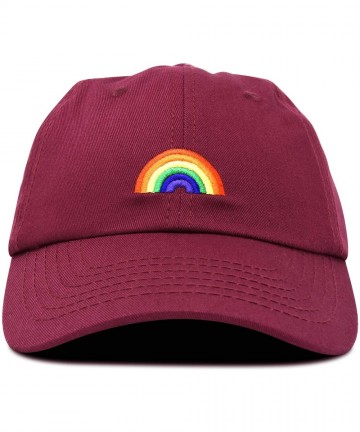 Baseball Caps Rainbow Baseball Cap Womens Hats Cute Hat Soft Cotton Caps - Maroon - CH18MD3USOK $18.35