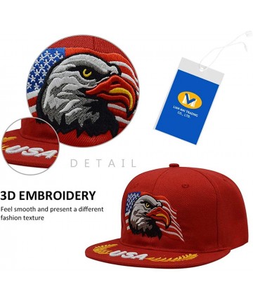 Baseball Caps 3D Embroidery Dad Hat Patriotic Eagle American Flag Adjustable Baseball Cap Classic Strapback Cap - CZ18RZN2D28...