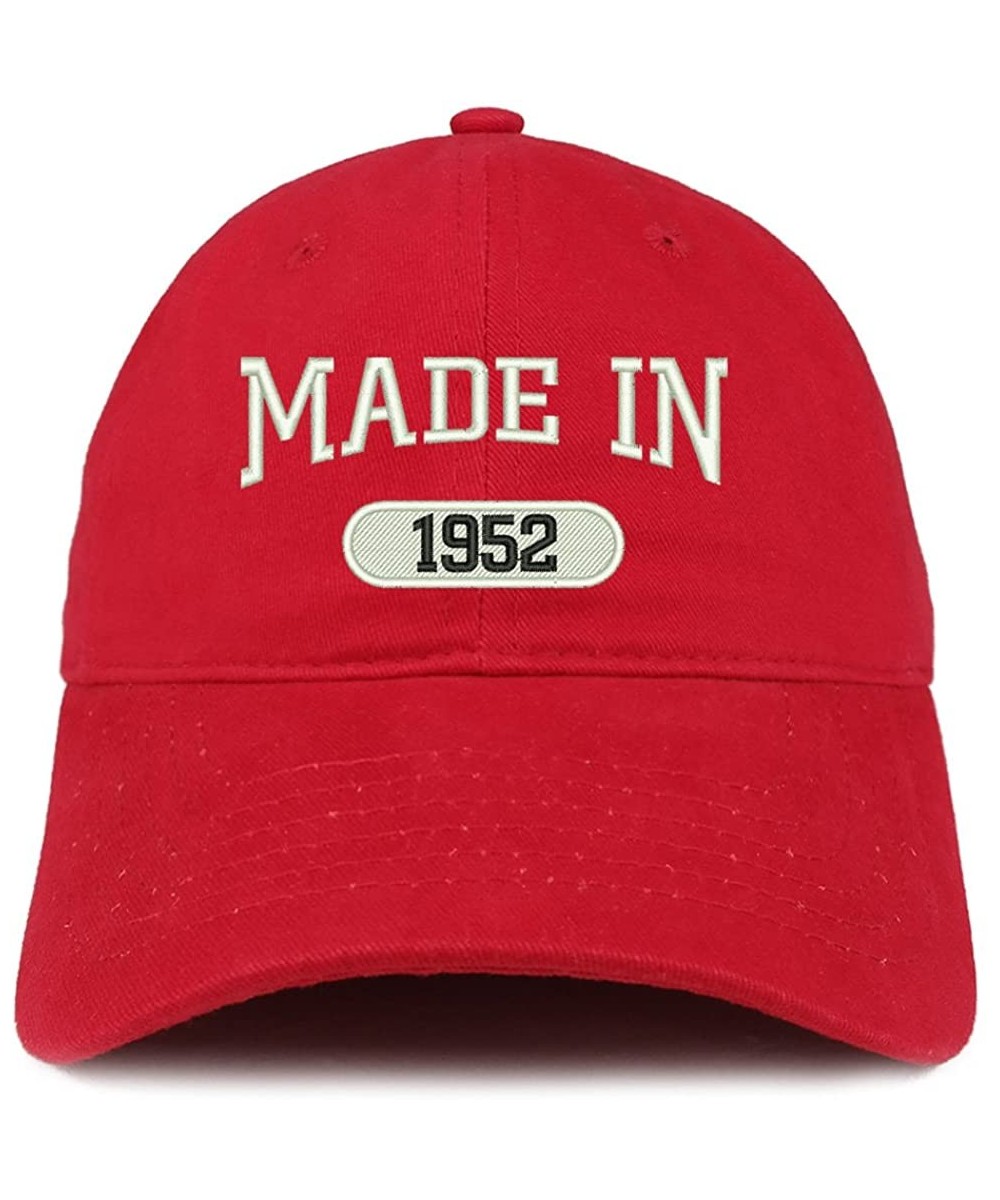 Baseball Caps Made in 1952 Embroidered 68th Birthday Brushed Cotton Cap - Red - CL18C96GXAR $25.73